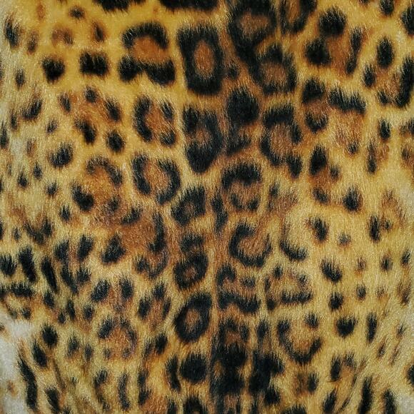 Topshop Leopard Print Cropped Fleece Pull Over Elastic Waist 1/4 Zip size 2 - Picture 4 of 6